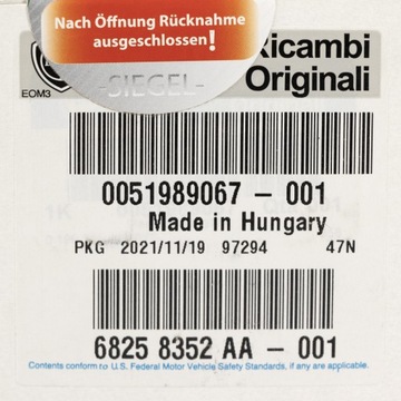 фото thumb №10, Клема акумулятора мінусова fiat 500 500l 51989067 fca оригінальний номер оригінал