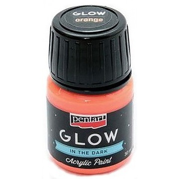 СВЕТЯЩАЯСЯ В ТЕМНОТЕ акриловая КРАСКА Glow Orange 30 мл - Pentart