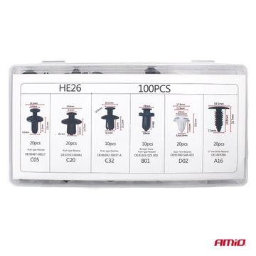 фото thumb №15, Клипсы клипсы клипсы rozporowe автомобильные do обивка 100 szt прочный набор