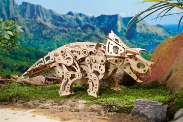 3D деревянный пазл Динозавр Трицератопс uGEARS