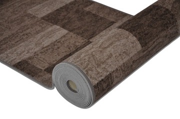 CHODNIK DO PRZEDPOKOJU NA METRY PODGUMOWANY DYWANOWY ICONA 39 BRĄZ BEŻ 80CM
