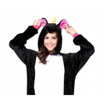 КОМБИНЕЗОН-КОМБИНЕЗОН С ЕДИНОРОГОМ, ЧЕРНЫЙ KIGURUMI S