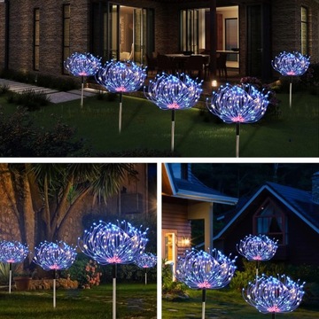 СОЛНЕЧНАЯ ЛАМПА ДЛЯ УКРАШЕНИЯ САДА ДЕРЕВО ДАНДУЛЯРЫ ФЕЙЕРВЕРКИ 120 LED 4ШТ.