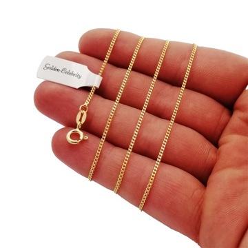 DAMSKI ŁAŃCUSZEK ZŁOTY DO ZAWIESZEK PANCERKA DELIKATNY SREBRO 1,5 MM GRATIS