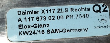 фото thumb №11, Cla 117 планка нижняя стёкла крыльев зад правая оригинал