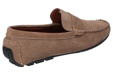 AMERICAN CLUB CY117 PÓŁBUTY SKÓRZANE MOKASYNY BUTY MĘSKIE WSUWANE BEŻOWE 42
