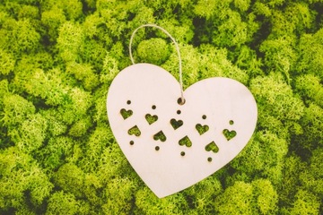 Деревянное СЕРДЦЕ HEARTS 4см 50шт украшение для скрапбука
