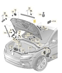 фото thumb №1, Оригинальный номер vw 5nn823031b капот крышка передняя vw tiguan allspace