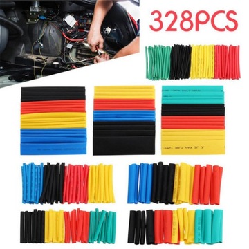 6x ZESTAW RUREK RURKI TERMOKURCZLIWE 328 SZTUK NAPAWA IZOLACJI KONEKTORY