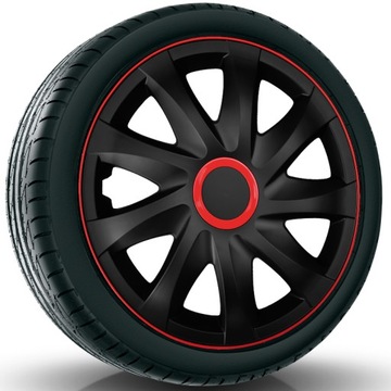 КРЫШКИ СТУПИЦЫ KANDO RACE CAR ЧЕРНЫЕ И КРАСНЫЕ 14 ДЮЙМОВ