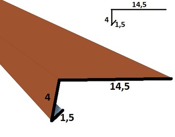 Отделка балкона 1 RAL 8004 глянцевый КИРПИЧ, длина 1,95 м