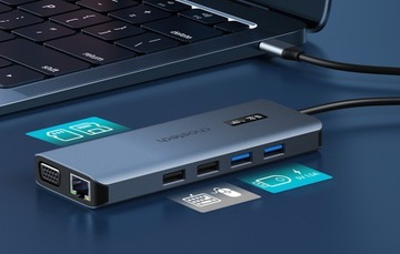 Адаптер Choetech 12in1 HUB-M26 USB-C на USB-C USB