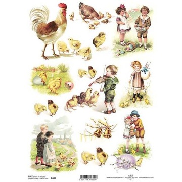 PAPIER RYŻOWY do decoupage A4 R483 Wielkanoc
