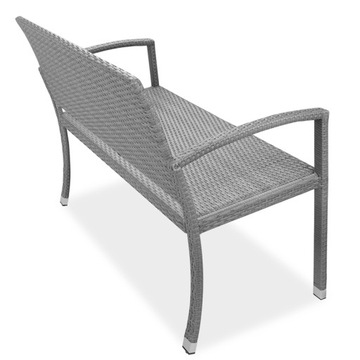 ŁAWKA OGRODOWA POLYRATTAN MEBLE OGRODOWE SZARA