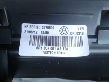 фото thumb №15, Панель роздавальна консоль vw polo 5 v 6r0 6c 09-17 6r1857001 as