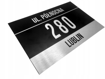 DUŻA Tabliczka ADRESOWA ALUMINIOWA Numer domu DYSTANSE 40x30cm DRUK UV