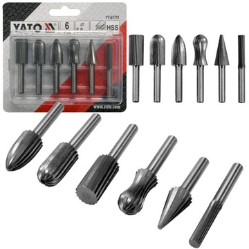 FREZY TRZPIENIOWE DO METALU 6mm 6szt.YT-61711 YATO