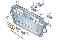 фото thumb №9, Audi a4 b9 передня захист радіатора емблема nowa оригінальна 8j0853605bt9