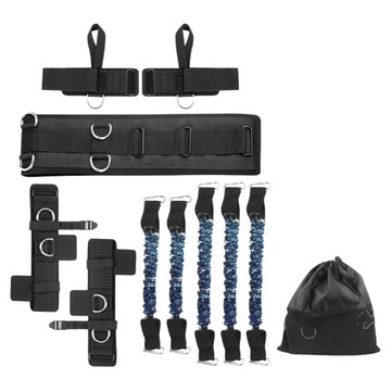 Boxing Resistance Bands Set with Storage Bag for Track and 150lbs Blue