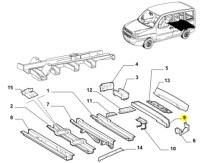 фото thumb №8, Балка поперечная пол багажника fiat doblo 2005- оригинальный номер 46828276