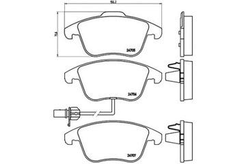Колодки передние тормозные BREMBO P 85 113 Audi