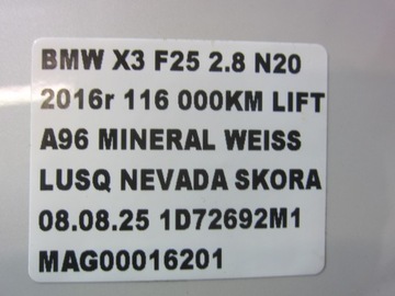 фото thumb №15, Bmw x3 f25 x4 f26 a96 mineral белый белый крыло правый переднее перед жемчуг