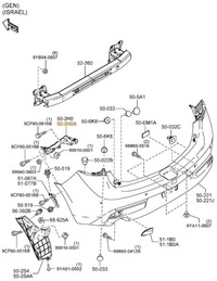 фото thumb №2, Ползун бампера зад левый mazda 3 bl хэтчбек 2008-2013 оригинал