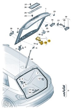 фото thumb №1, Замок задньої кришки багажника audi a1 vw skoda seat aso оригінал новий