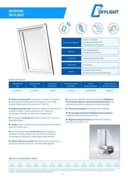 Okno dachowe PCV SKYLIGHT 78x118 + KOŁNIERZ RAL7043