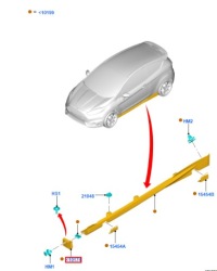 Заглушка порога  права fiesta mk7 st line _ ford оригінальний номер _ 1877699 _ c1bj-10174-ac Доставка, фото thumb