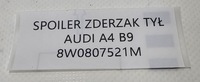 фото thumb №9, Org накладка спойлер диффузор бампера зад audi a4 b9 - 8w0807521m