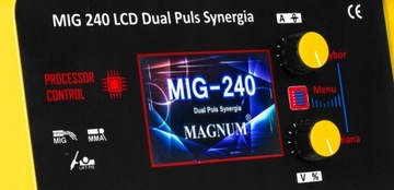 ИНВЕРТОРНЫЙ СВАРОЧНЫЙ АППАРАТ MAGNUM MIG 240 DUAL PULS MAG MMA FLUX TIG 200A 3IN1