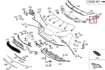 фото thumb №16, Ковзун тримач бампера правий перед mercedes cla w117 оригінальний номер a1178856400