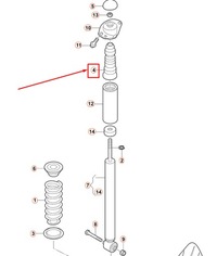 фото thumb №4, Audi a3 8l rear амортизатор капота bump стоп 1j0512131c