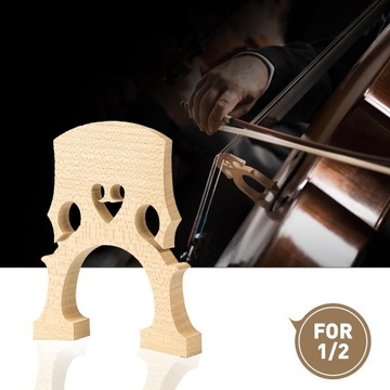 Adjustable Maple Cello Bridge Spare Part for 1/2 Size Cello Instruments 1:2