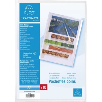 Exacompta 10x10 шт. Конверты А4 ПП, хрусталь 5610E
