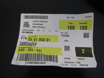 фото thumb №11, Audi a4 b9 рестайлінг 8w поріг лівий зад стійка 8w9809837