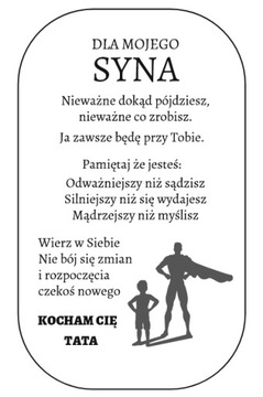 Nieśmiertelnik Złoty Grawer Prezent dla Syna od Taty Naszyjnik Męski