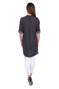 Luźna elegancka TUNIKA OVERSIZE groszki roz - 52