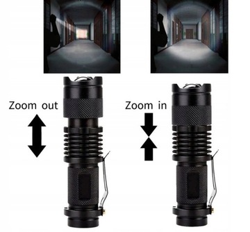 ТАКТИЧЕСКАЯ СВЕТОДИОДНАЯ ЛАМПА ZOOM МОЩНЫЙ CREE DIODE