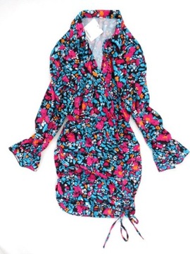 Итальянский BOHO цветы листья гофрированный воротник