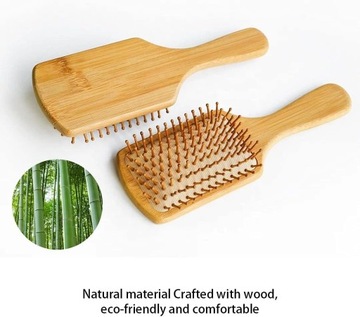 bambusowa szczotka do masażu włosów dla kobiet Natural Bamboo Hair Brush