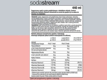 2x СИРОП КОНЦЕНТРАТА С НУЛЕМ САХАРА ДЛЯ НАСЫЩЕННОГО НАПИТКА SODASTREAM 9 Л, 440 мл