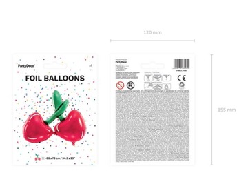 Balon foliowy Wiśnie owoce czerwone wisienki 88cm