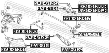FEBEST GUMA STABILIZATORA TYŁ D14 SUBARU IMPREZA G12 2007.03- JP