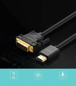 Кабель HDMI-DVI 4K 60Гц 30AWG 1м черный