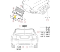 фото thumb №2, Audi a6 s6 передняя часть бампер радиатор решётка 4f0853651akvmz