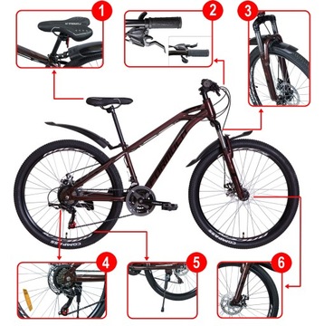 ГОРНЫЙ ВЕЛОСИПЕД 26 ДЮЙМОВ, 21 СКОРОСТЬ, ДИСКОВЫЕ ТОРМОЗА SHIMANO, 140–165 см.