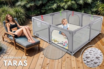 ДЕТСКАЯ РУЧКА XXL С КОВРИКОМ 180x200 см + 4 РУЧКИ И 50 ШАРИКОВ