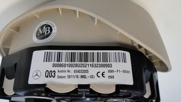 фото thumb №11, Mercedes v клас w447 447 передній рестайлінг подушка w керма подушка безпеки amg beż